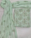 Embroidered Chiffon 2 Piece Suit with Stone Work